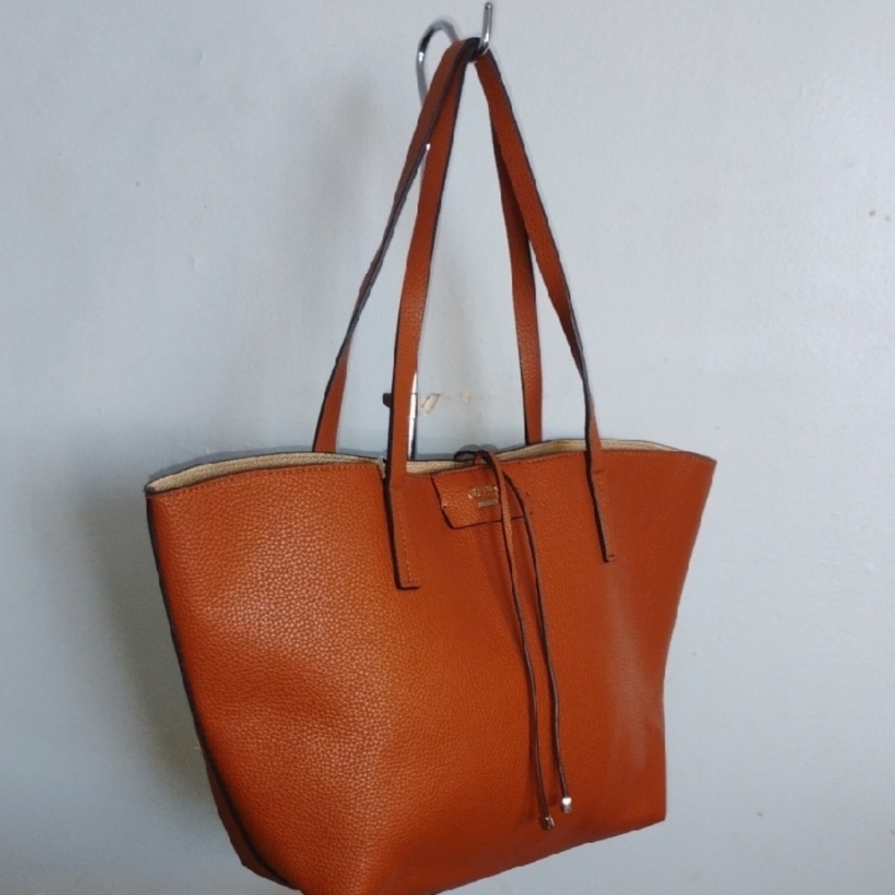 Guess Tan Tote Bag with Minimalist Design